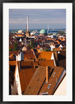 Framed High angle view of buildings in a city, Nuremberg, Bavaria, Germany Print