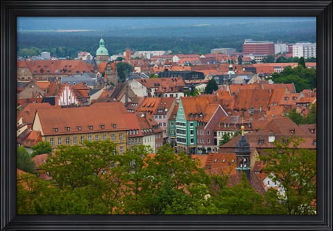 Framed High angle view of buildings in a city, Bamberg, Bavaria, Germany Print