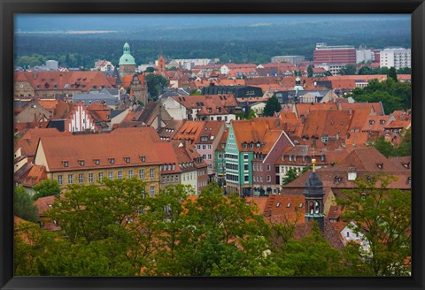 Framed High angle view of buildings in a city, Bamberg, Bavaria, Germany Print