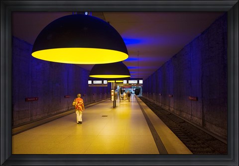 Framed Interiors of an underground station, Westfriedhof, Munich U-Bahn, Munich, Bavaria, Germany Print