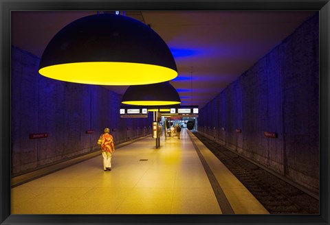 Framed Interiors of an underground station, Westfriedhof, Munich U-Bahn, Munich, Bavaria, Germany Print