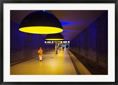 Framed Interiors of an underground station, Westfriedhof, Munich U-Bahn, Munich, Bavaria, Germany Print