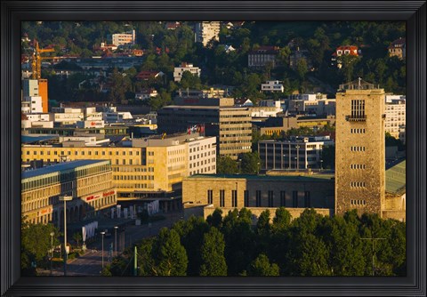 Framed High angle view of a train station tower, Stuttgart Central Station, Stuttgart, Baden-Wurttemberg, Germany Print