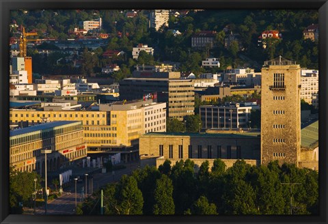 Framed High angle view of a train station tower, Stuttgart Central Station, Stuttgart, Baden-Wurttemberg, Germany Print