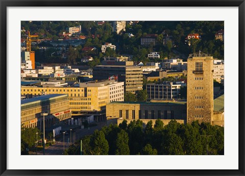 Framed High angle view of a train station tower, Stuttgart Central Station, Stuttgart, Baden-Wurttemberg, Germany Print