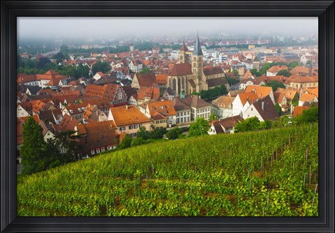 Framed City viewed from vineyard, Esslingen-Am-Neckar, Baden-Wurttemberg, Germany Print