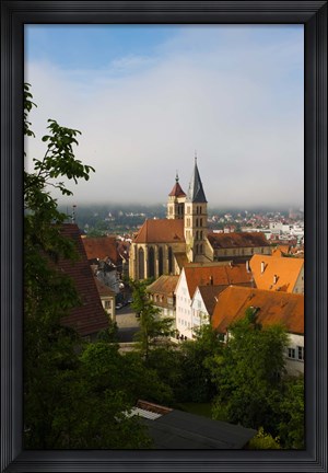 Framed High angle view of a church in the city, St. Dionysius Church, Esslingen-Am-Neckar, Stuttgart, Baden-Wurttemberg, Germany Print
