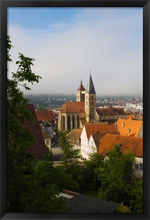 Framed High angle view of a church in the city, St. Dionysius Church, Esslingen-Am-Neckar, Stuttgart, Baden-Wurttemberg, Germany Print