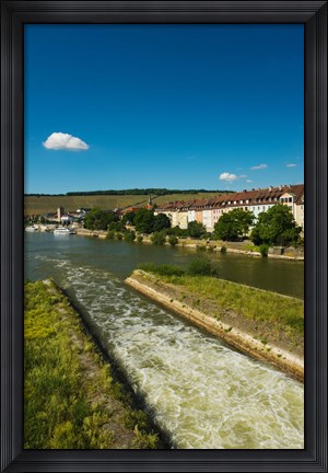 Framed City viewed from Old Main Bridge, Wurzburg, Lower Franconia, Bavaria, Germany Print