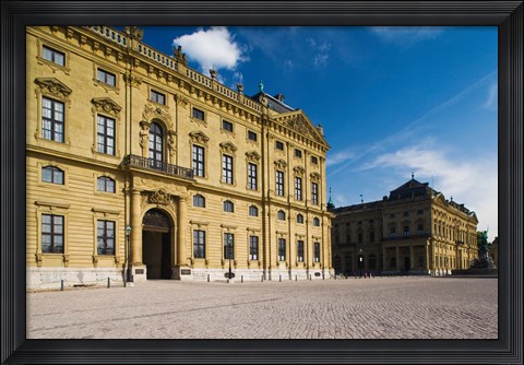Framed Facade of a palace, Wurzburg Residence, Wurzburg, Lower Franconia, Bavaria, Germany Print