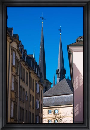 Framed Church in the city, Notre Dame Cathedral, Luxembourg City, Luxembourg Print