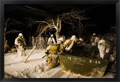 Framed Exhibits showing the area during the Battle of the Bulge in WW2, National Museum of Military History, Diekirch, Luxembourg Print