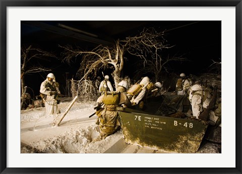 Framed Exhibits showing the area during the Battle of the Bulge in WW2, National Museum of Military History, Diekirch, Luxembourg Print