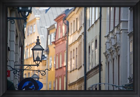 Framed Facade of Buildings in Gamla Stan, Stockholm, Sweden Print