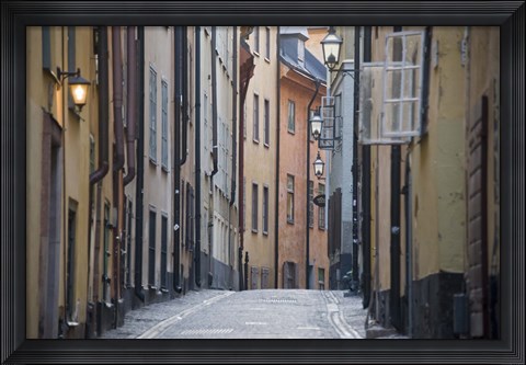 Framed Buildings in Old Town, Gamla Stan, Stockholm, Sweden Print