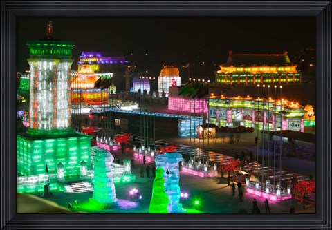 Framed Harbin International Ice and Snow Sculpture Festival, Harbin, Heilungkiang Province, China Print