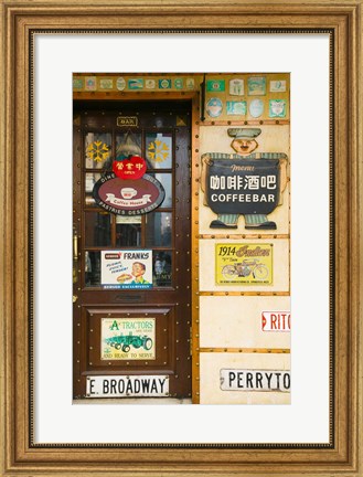 Framed American Starbucks cafe, Zhongyang Dajie, Daoliqu Russian Heritage Area, Harbin, Heilungkiang Province, China Print