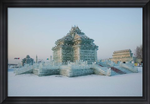 Framed Ice building at the Harbin International Ice and Snow Sculpture Festival, Harbin, Heilungkiang Province, China Print