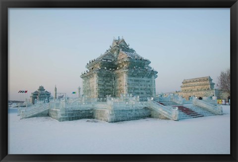 Framed Ice building at the Harbin International Ice and Snow Sculpture Festival, Harbin, Heilungkiang Province, China Print