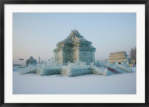 Framed Ice building at the Harbin International Ice and Snow Sculpture Festival, Harbin, Heilungkiang Province, China Print