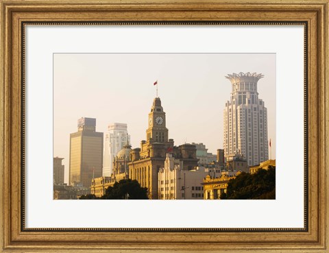 Framed Buildings in a City at Dawn, Shanghai, China Print