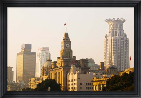 Framed Buildings in a City at Dawn, Shanghai, China Print