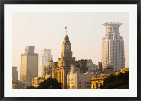 Framed Buildings in a City at Dawn, Shanghai, China Print