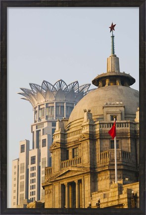 Framed Buildings in The Bund at dawn, Shanghai, China Print