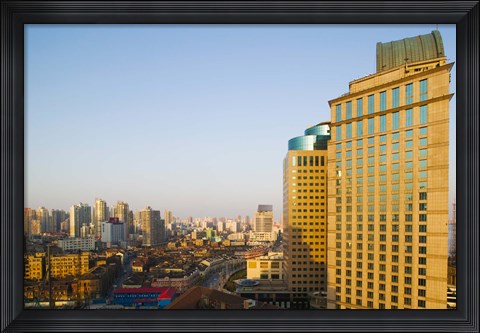 Framed High angle view of Hongkou District, Shanghai, China Print