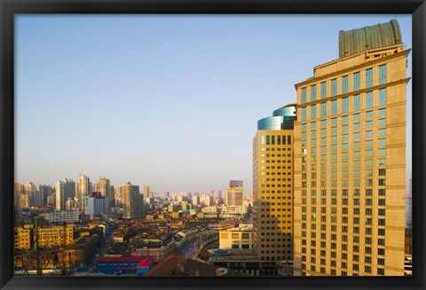 Framed High angle view of Hongkou District, Shanghai, China Print