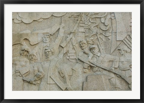 Framed Revolutionary frieze in Huangpu Park by Huangpu River, The Bund, Shanghai, China Print