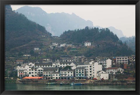 Framed Town by Three Gorges Dam, Yangtze River, Hubei Province, China Print