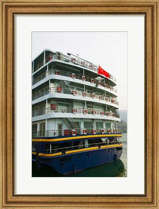Framed Yangtze River Cruise Ship, Yangtze River, Chongqing Province, China Print