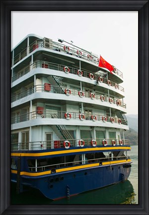 Framed Yangtze River Cruise Ship, Yangtze River, Chongqing Province, China Print