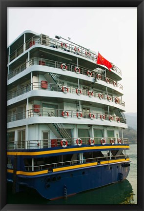 Framed Yangtze River Cruise Ship, Yangtze River, Chongqing Province, China Print