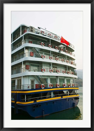 Framed Yangtze River Cruise Ship, Yangtze River, Chongqing Province, China Print