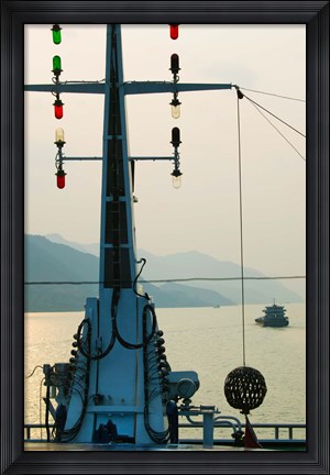 Framed River Traffic on the Yangzi River northeast of Fengdu Town, Chongqing, China Print