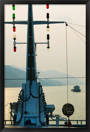 Framed River Traffic on the Yangzi River northeast of Fengdu Town, Chongqing, China Print