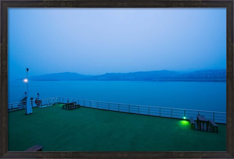 Framed Deck of the Yangtze River Cruise Ship at dawn, Yangtze River, Fengdu, Chongqing Province, China Print