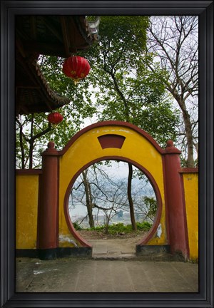 Framed Round passageway of a building, Mingshan, Fengdu Ghost City, Fengdu, Yangtze River, Chongqing Province, China Print