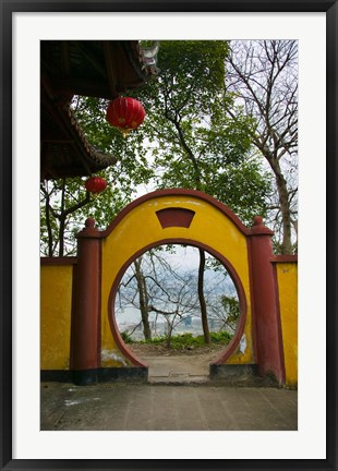 Framed Round passageway of a building, Mingshan, Fengdu Ghost City, Fengdu, Yangtze River, Chongqing Province, China Print