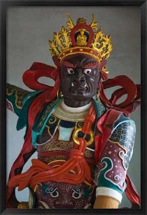 Framed Temple guardian statue, Bamboo Temple, Kunming, Yunnan Province, China Print