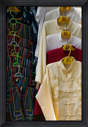 Framed Local shirts for sale, Dali, Yunnan Province, China Print