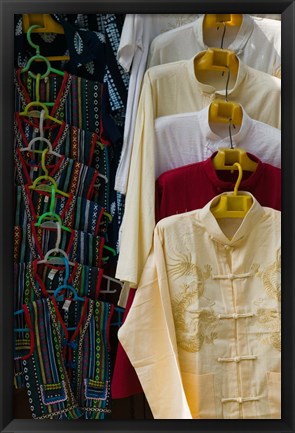 Framed Local shirts for sale, Dali, Yunnan Province, China Print