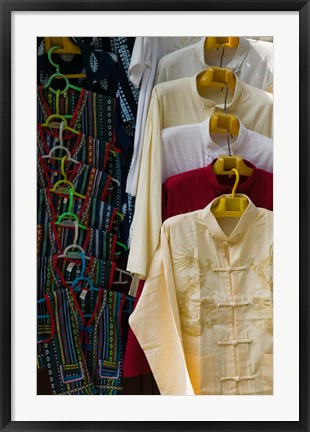 Framed Local shirts for sale, Dali, Yunnan Province, China Print