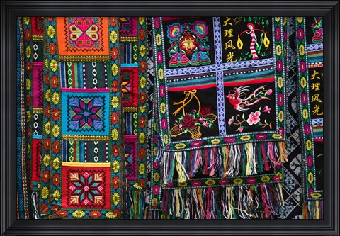Framed Fabrics for Sale, Dali, Yunnan Province, China Print