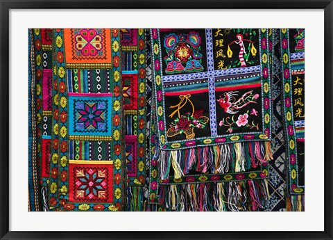 Framed Fabrics for Sale, Dali, Yunnan Province, China Print