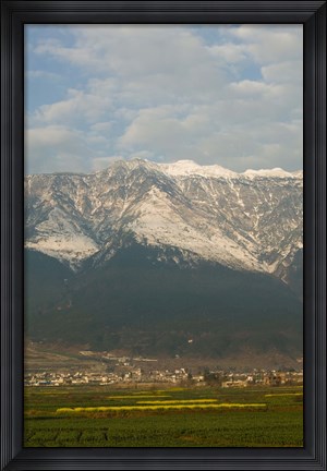Framed Town at mountainside, Cangshan, Dali, Erhai Hu Lake Area, Yunnan Province, China Print