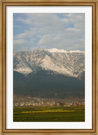 Framed Town at mountainside, Cangshan, Dali, Erhai Hu Lake Area, Yunnan Province, China Print