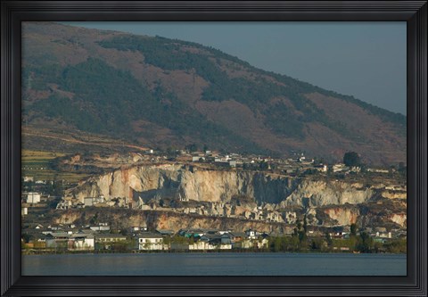 Framed Town at the waterfront, Shaping, Erhai Hu Lake Area, Yunnan Province, China Print